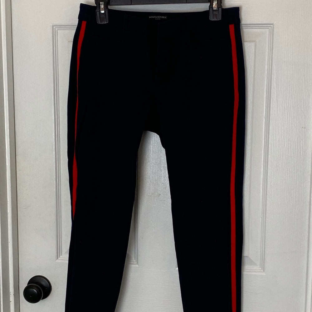 Banana Republic Blue and Red Striped Sloan Size 6 Pants